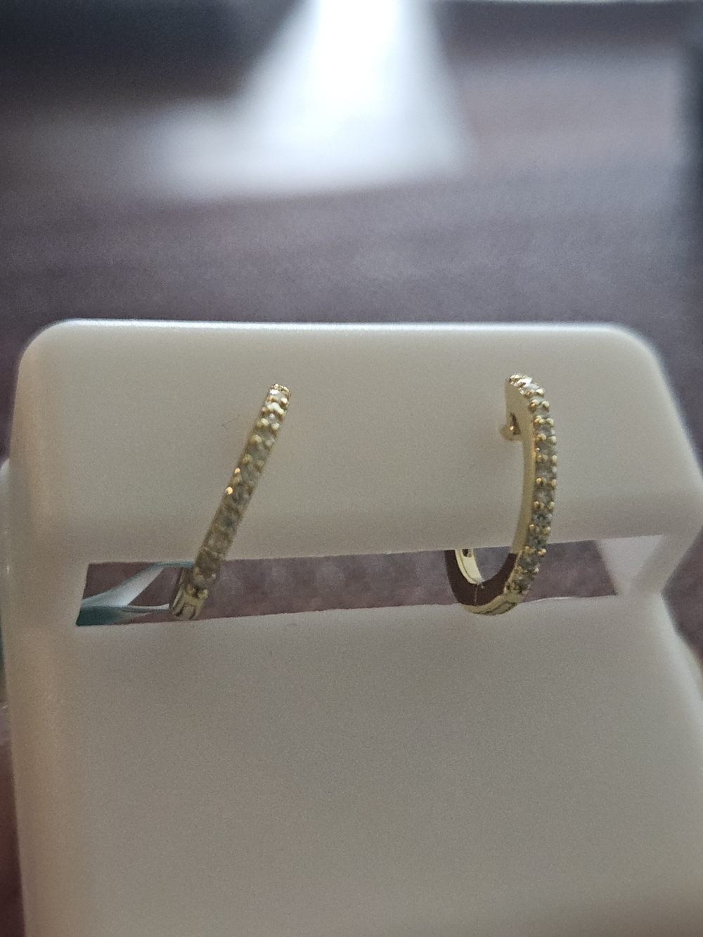 Brand New 14 Ct Gold Over Sterling Silver Huggie Hoop Earrings - Elegant Sparkle